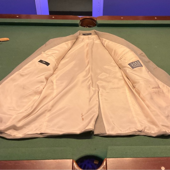 Hugo Boss Mens White Beige Textured Blazer Vintage 80s Made in Italy 48L - Picture 3 of 11